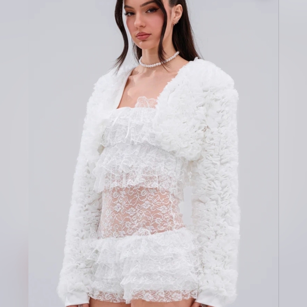 PLUME RUFFLE BOLERO - L - Picture 2 of 7